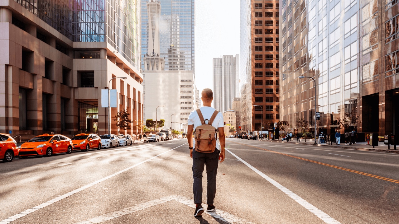 Person Exploring a City